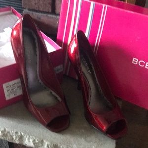 Shoes BCBG Ruby red open toe 4 inch heels